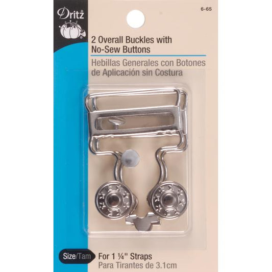 Dritz Overall Buckles W/No-Sew Buttons For 1-1/4" Straps
