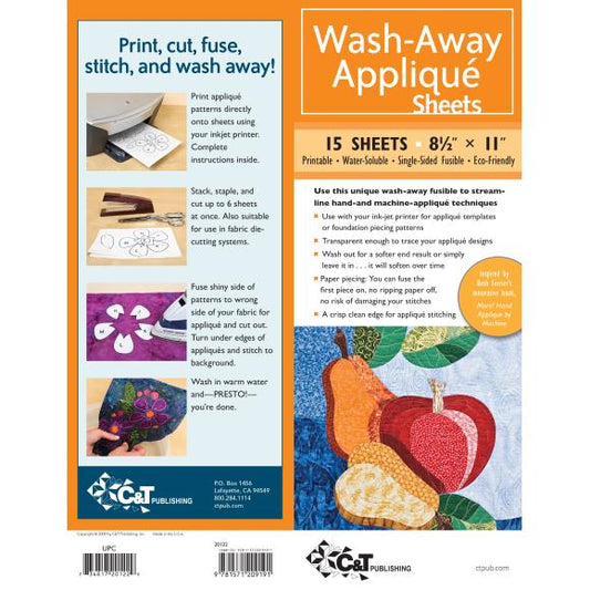 C&T Publishing Wash-Away Applique Sheets 15/Pkg