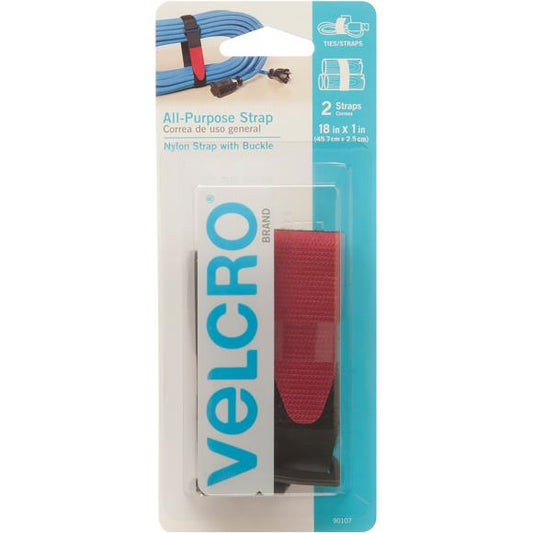 VELCRO® Brand All Purpose Straps 1"X18" 2/Pkg