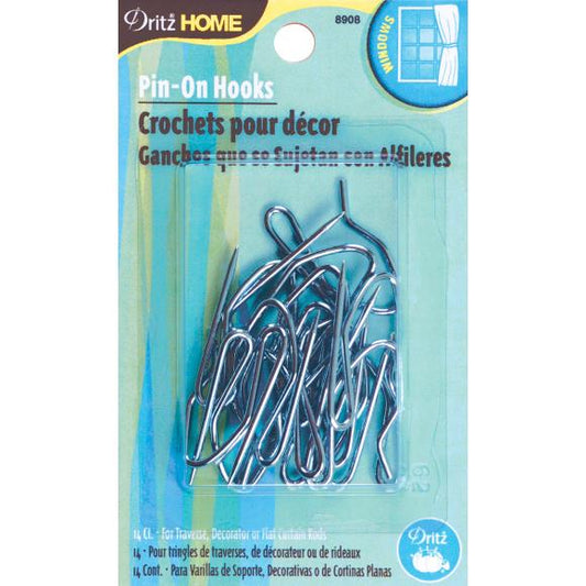 Dritz Home Pin-On Drapery Hooks 14/Pkg
