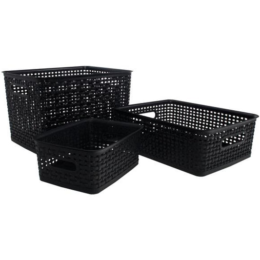 Weave Design Plastic Bin Small