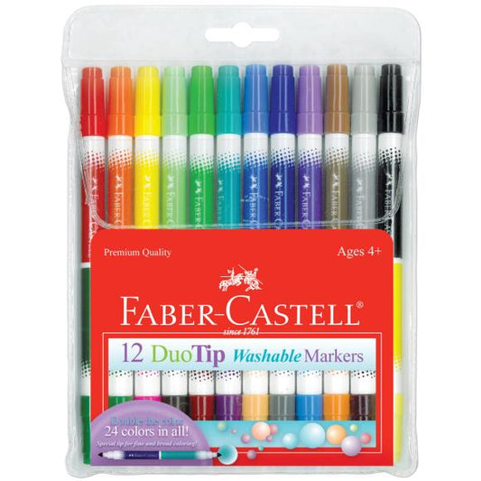 Faber-Castell Duo Tip Washable Markers 12/Pkg