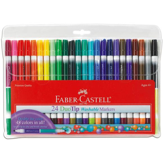 Faber-Castell Duo Tip Washable Markers 24/Pkg