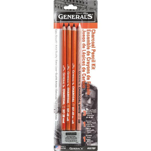 General Pencil Charcoal Pencil Kit 5/Pkg