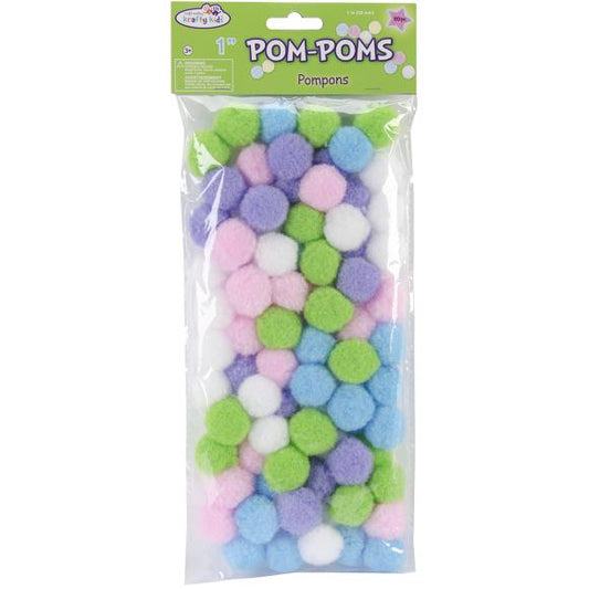 Krafty Kids Pom-Poms 1" 80/Pkg
