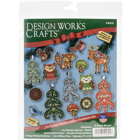 Design Works Plastic Canvas Ornament Kit 1" Set of 15