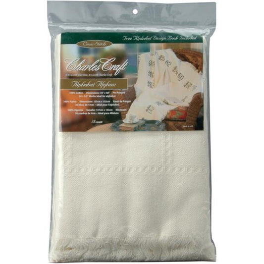 Charles Craft Alphabet Afghan 18 Count 54"X60"