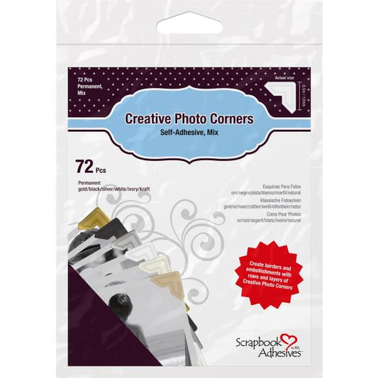 Scrapbook Adhesives Paper Photo Corners Self-Adhesive 72/Pkg