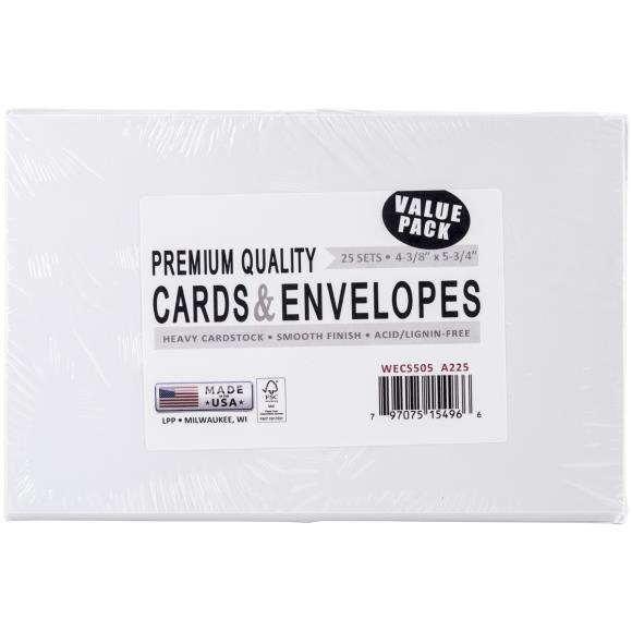 Leader A2 Greeting Cards W/Envelopes (4.375"X5.75") 25/Pkg