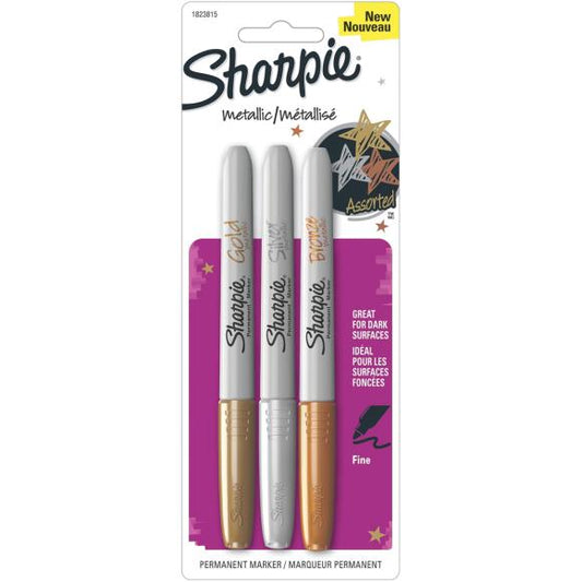 Sharpie Metallic Fine Point Permanent Markers 3/Pkg