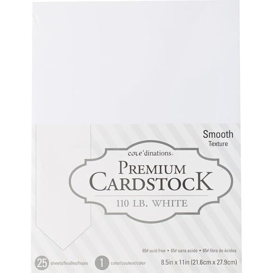 Core'dinations 110lb Smooth Cardstock 8.5"X11" 25/Pkg