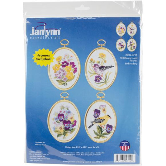 Janlynn Embroidery Kit 3.25"X4.25" Set Of 4