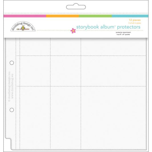 Doodlebug Page Protector Assortment 8"X8" 12/Pkg