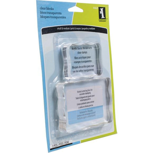 Inkadinkado Clear On Clear Acrylic Blocks 2/Pkg