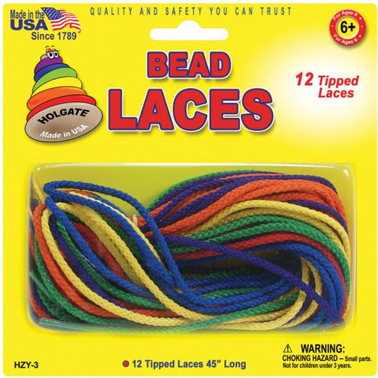Pepperell Braiding Bead Laces 45" 12/Pkg