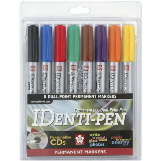 Sakura IDenti-Pen Permanent Dual-Point Pens 8/Pkg
