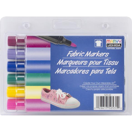 Uchida Fabric Markers Broad Tip 6/Pkg