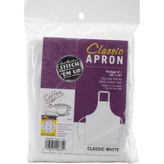 Aunt Martha's Stitch 'Em Up Classic Apron 28"X35"
