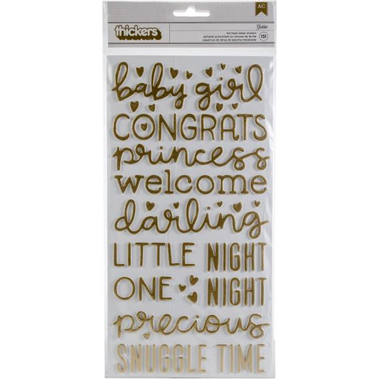 Night Night Baby Girl Thickers Stickers 5.5"X11" 151/Pkg