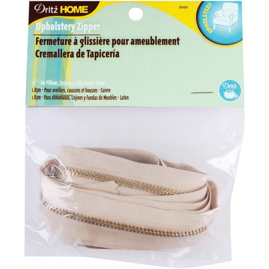 Dritz Home Brass Upholstery Zipper 72"