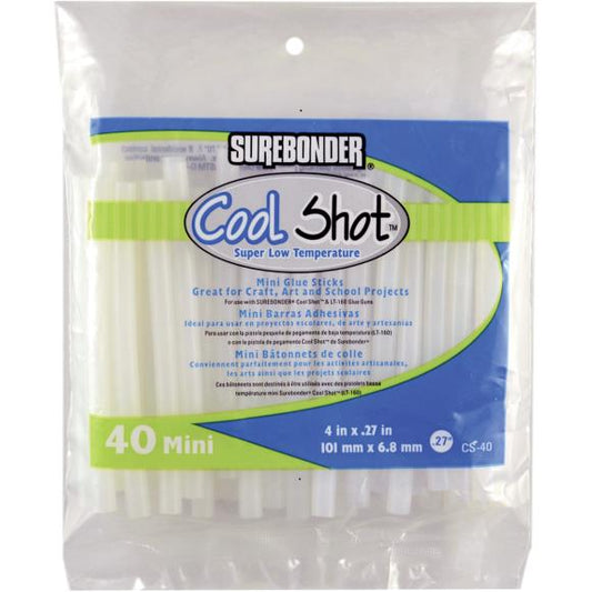 Surebonder Super Low-Temp Cool Shot Mini Glue Sticks 40/Pkg