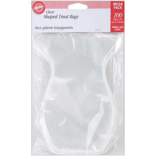 Wilton Shaped Treat Bags 4.625"X7.25" 100/Pkg
