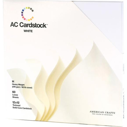 American Crafts Textured Cardstock Pack 12"X12" 60/Pkg