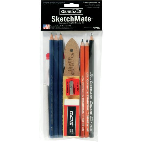 General Pencil SketchMate Charcoal & Graphite Drawing Kit