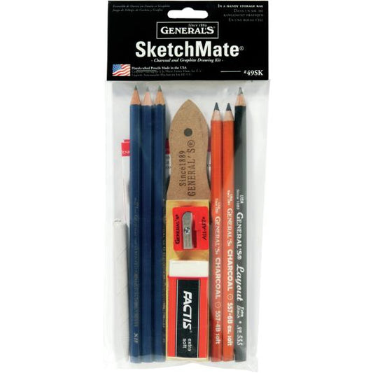 General Pencil SketchMate Charcoal & Graphite Drawing Kit