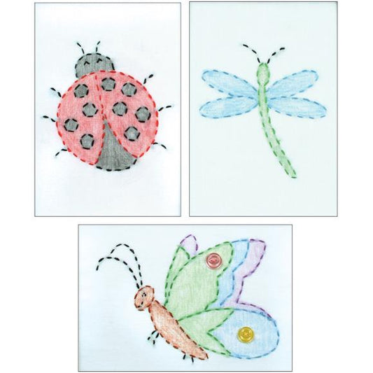 Jack Dempsey Stamped Embroidery Kit Samplers 6"X8" 3/Pkg