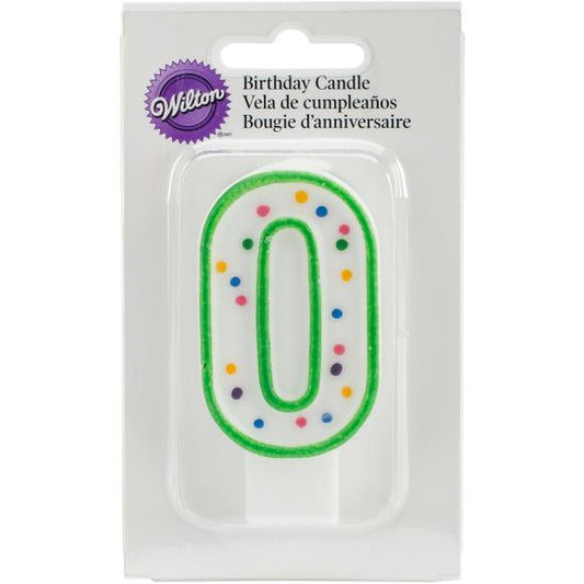 Wilton Polka Dot Numeral Birthday Candle 3" 1/Pkg