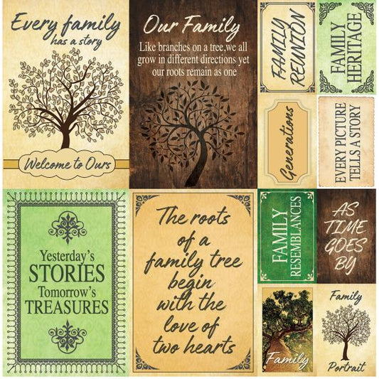 Family Tree Poster Cardstock Stickers
