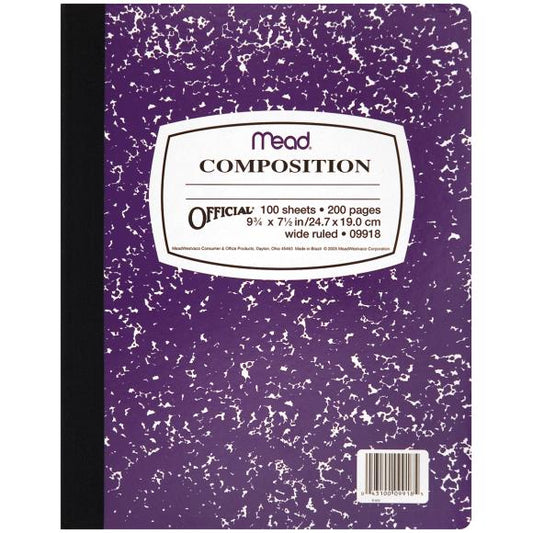 Mead Composition Wide Ruled Notebook 9.75"X7.5"