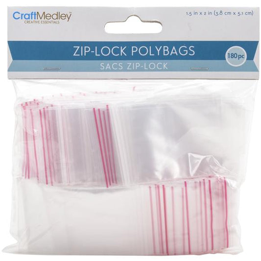 Craft Medley Ziplock Polybags 180/Pkg