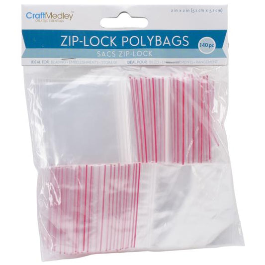 Craft Medley Ziplock Polybags 140/Pkg