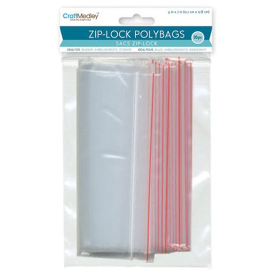 Craft Medley Ziplock Polybags 20/Pkg