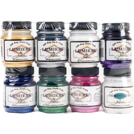 Jacquard Lumiere Metallic Acrylic Paint 2.25oz 8/Pkg