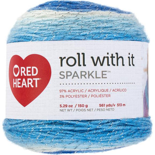 Red Heart Roll With It Sparkle Yarn
