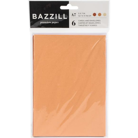 Bazzill Cards W/Envelopes 5"X7" 6/Pkg