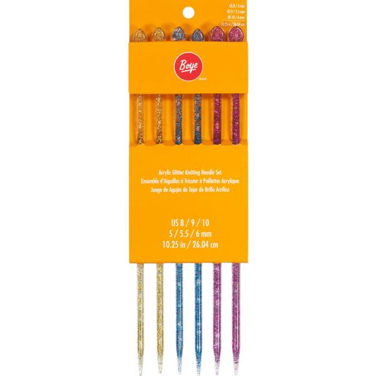 Boye Single Point Glitter Knitting Needle Set