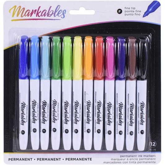 American Crafts Markables Permanent Markers 12/Pkg