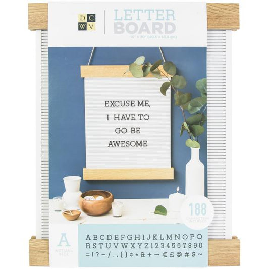 DCWV Hanger Frame Letterboard 16"x20" With Letters 188/Pkg