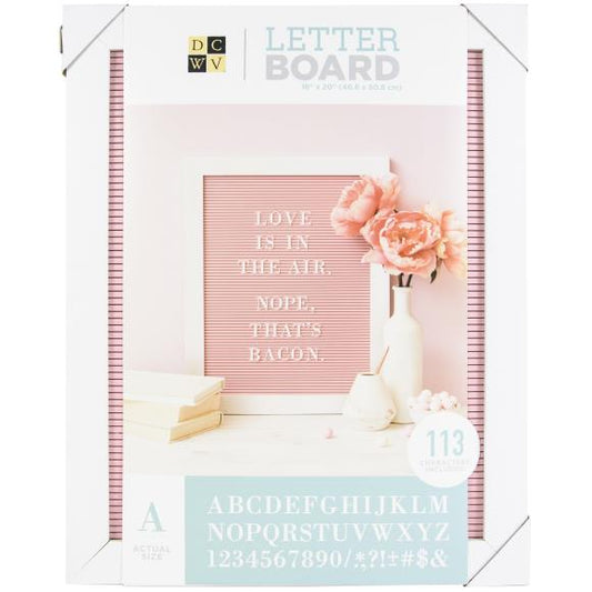 DCWV Framed Letterboard 16"x20" With Letters 113/Pkg