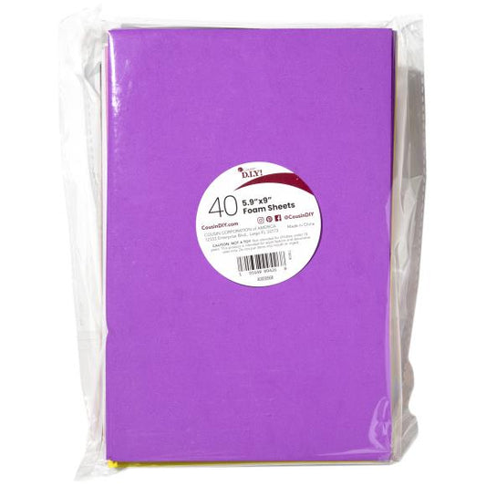 CousinDIY Foam Sheets 5.9"X9" 40/Pkg
