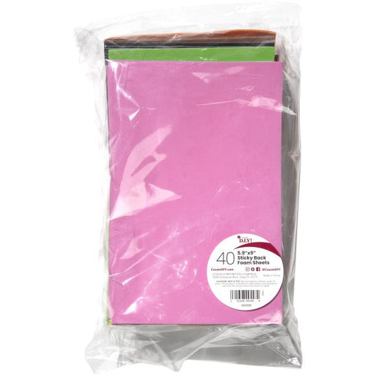 CousinDIY Sticky Back Foam Sheets Value Pack 6"X9" 40/Pkg