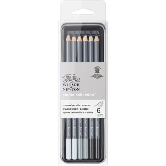 WN Studio Collection Assorted Charcoal Pencil Tin 6/Pkg