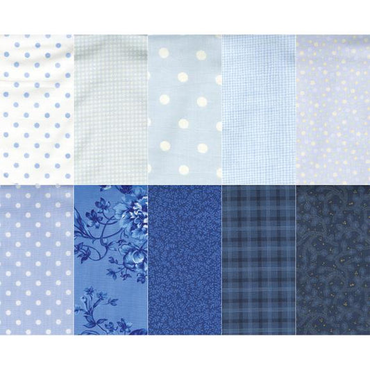 Benartex Cotton Blues Print Asst. 45"X50yd Ff