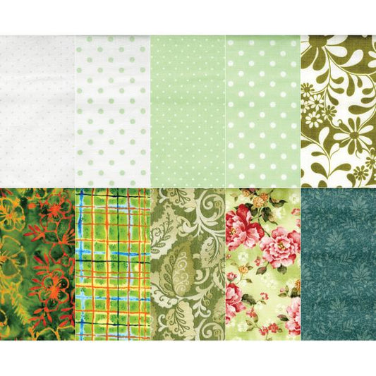 Benartex Cotton Greens Print Asst. 45"X50yd Ff