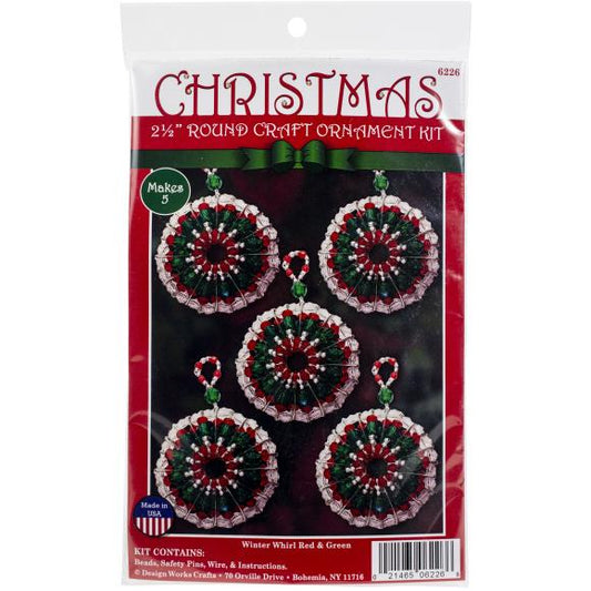 Design Works Beaded Ornament Kit 2.5" Set of 5