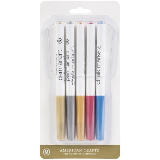 American Crafts Permanent Chalk Markers 5/Pkg